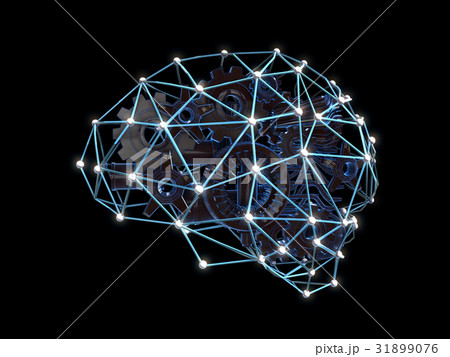 Gears and machine part in shape of brain, Gears and machine part in shape of brain, 31899076