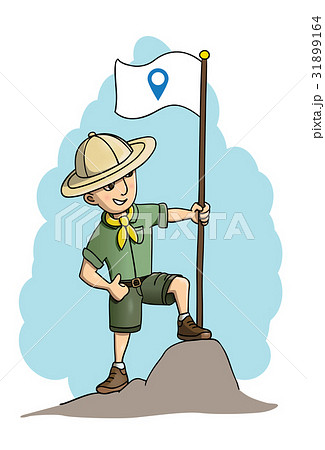 Young confident pioneer conquering new land 31899164