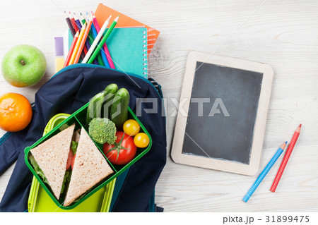 Lunch box and school supplies 31899475