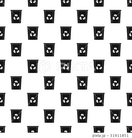 Trash bin with recycle symbol pattern vector Trash bin with recycle symbol pattern vector 31911851