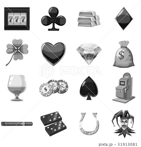 Casino icons set monochrome Casino icons set monochrome 31913081