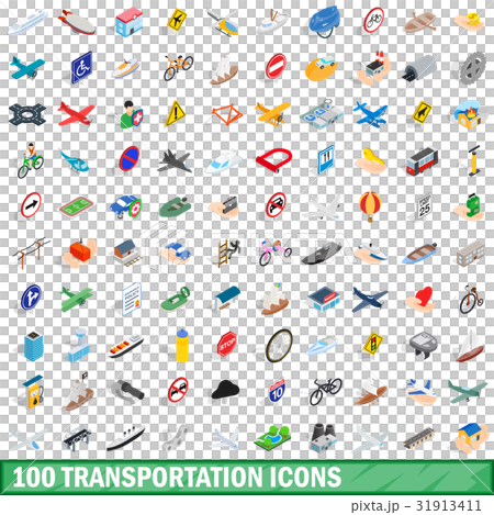 100 transportation icons set, isometric 3d style 100 transportation icons set, isometric 3d style 31913411