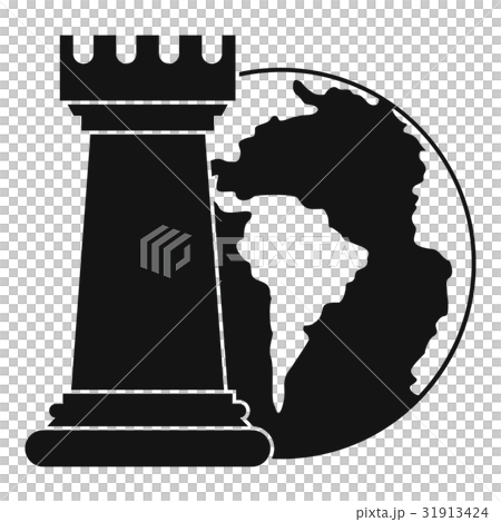 World planet and chess rook icon, simple style World planet and chess rook icon, simple style 31913424