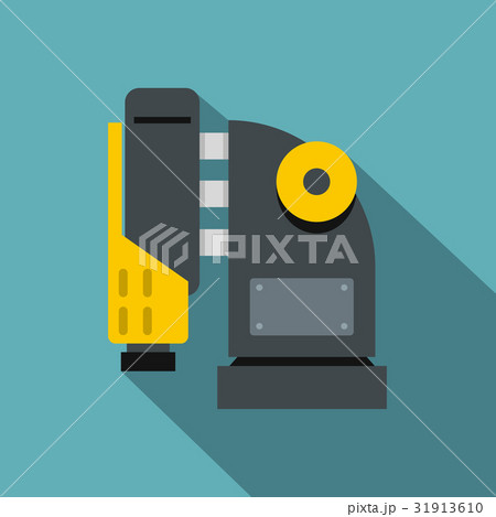 Pneumatic hammer machine icon, flat style Pneumatic hammer machine icon, flat style 31913610