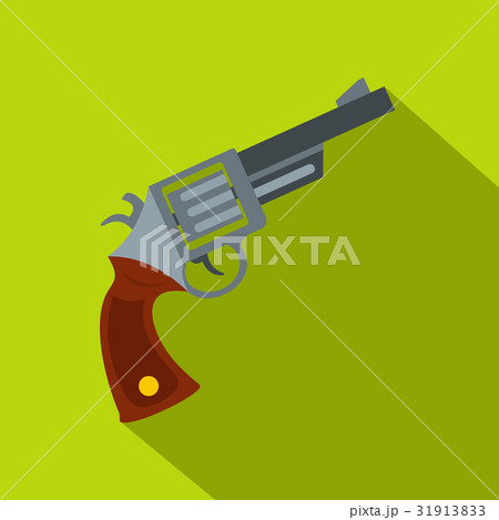 Vintage revolver icon, flat style 31913833