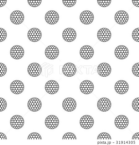 Black and white golf ball pattern vector 31914305