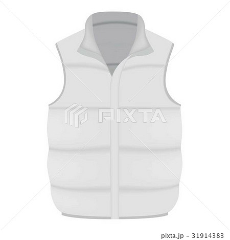 Back of white warm vest mockup, realistic style 31914383