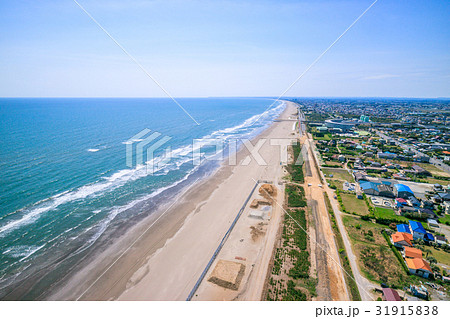 山武郡九十九里町　不動堂海水浴場付近を空撮 31915838