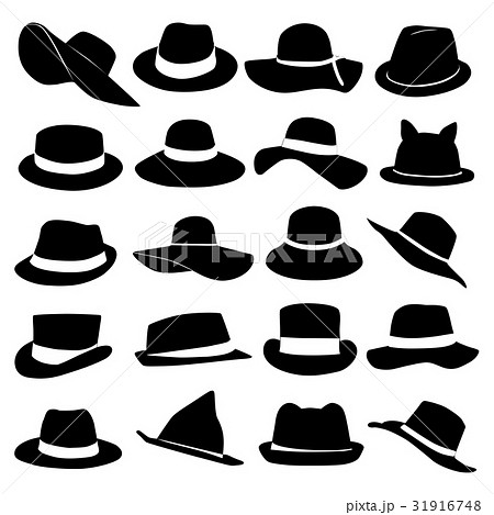 Collection Of Black Hats のイラスト素材