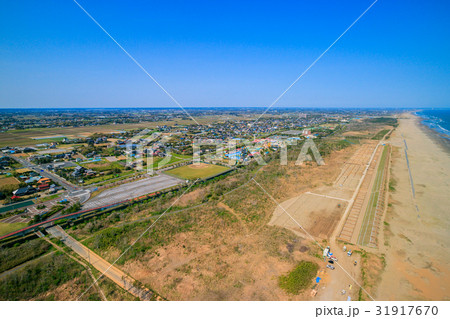 山武市　蓮沼中下海水浴場付近を空撮 31917670