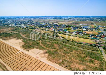 山武市　蓮沼中下海水浴場付近を空撮 31917676