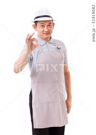 worker, employer with ok hand gesture worker, employer with ok hand gesture 31919082