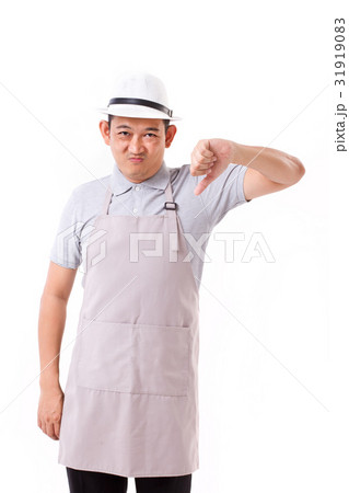 worker, employer with thumb down hand gesture worker, employer with thumb down hand gesture 31919083