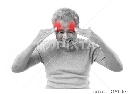 senior man with headache, stress, migraine senior man with headache, stress, migraine 31919672