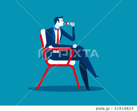 Businessman fire cigar with money.  31919824
