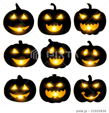 ハロウィン かぼちゃ お化け アイコン のイラスト素材 3196