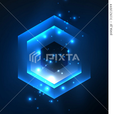 Techno glowing glass hexagons vector background Techno glowing glass hexagons vector background 31921644