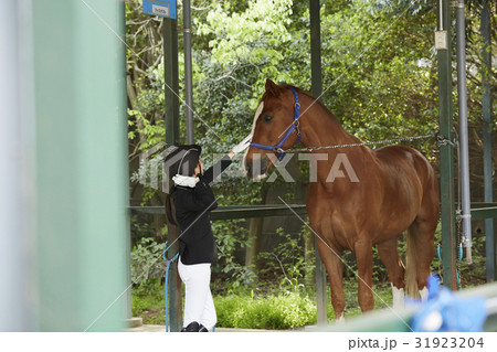 乗馬クラブ　馬と女性 31923204
