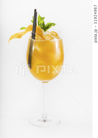 Fruit cocktail in a large glass cup Fruit cocktail in a large glass cup 31924967