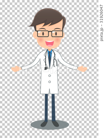 White coat doctor spreading both arms 31926047