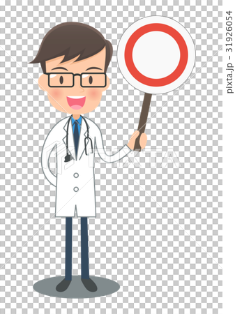 White coat doctor showing correct answer 31926054