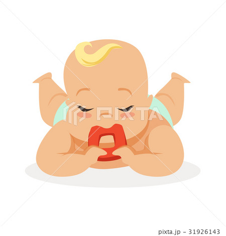 Sweet little baby with closed eyes lying on his Sweet little baby with closed eyes lying on his 31926143