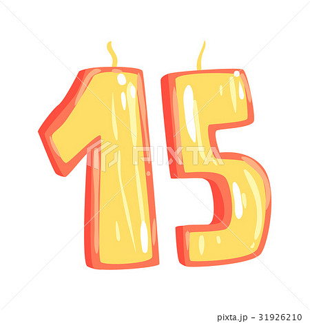 Birthday candles number 15 cartoon vectorのイラスト素材 [31926210 ...
