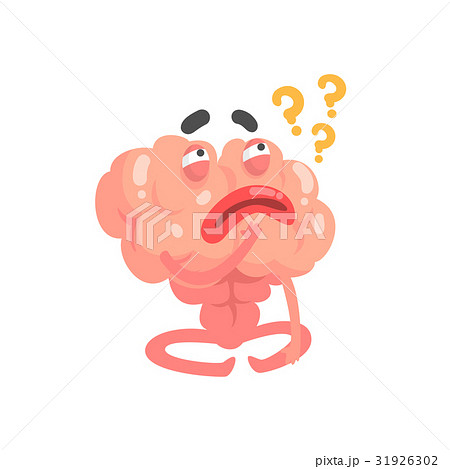 Humanized thinking cartoon brain character Humanized thinking cartoon brain character 31926302