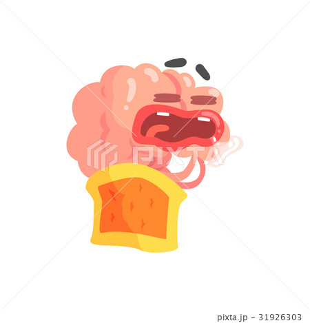 Humanized cartoon brain character sleeping and 31926303