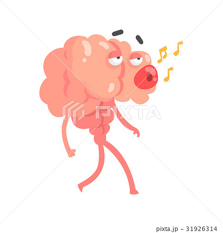 Humanized cartoon brain character walking and 31926314