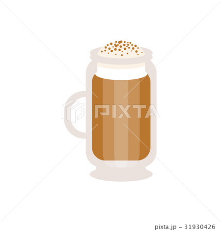 Coffee cappuccino in a glass mug vector 31930426