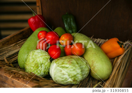 Composition with assorted raw organic vegetables 31930855