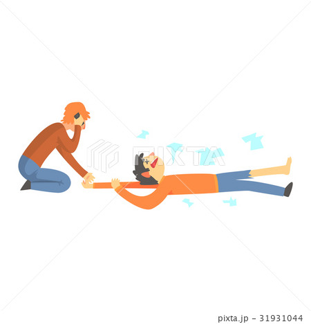 Dead man after a car accident, woman calling the Dead man after a car accident, woman calling the 31931044