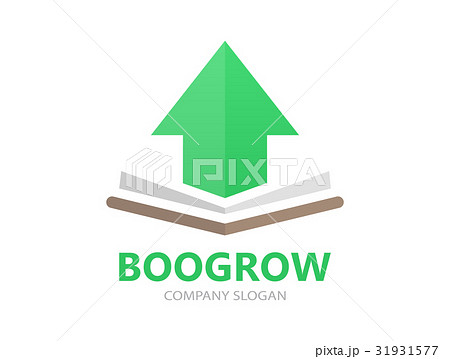 Unique book and up arrow logo combination design Unique book and up arrow logo combination design 31931577