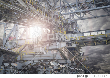 huge old transportation bridge for lignite 31932547