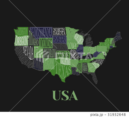 USA map with states- pictorial geographical 31932648