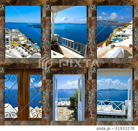 Set of summer photos in Santorini, Greece Set of summer photos in Santorini, Greece 31933276