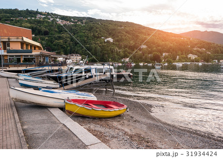 Water, boats and hill. Water, boats and hill. 31934424