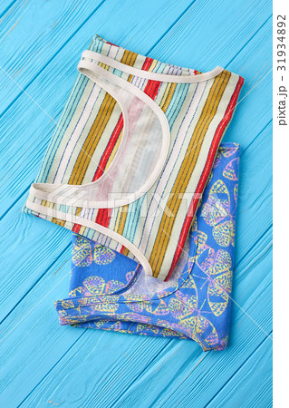 Trendy printed t-shirts close up. 31934892