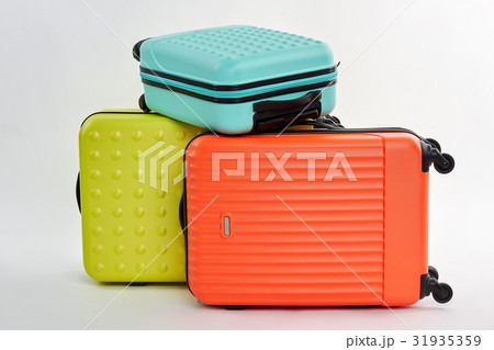 Suitcases on wheel, white background. Suitcases on wheel, white background. 31935359