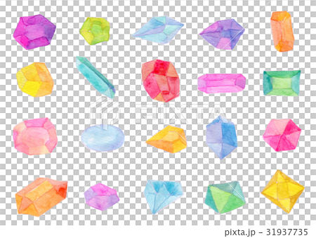Watercolor illustration Jewel texture 31937735