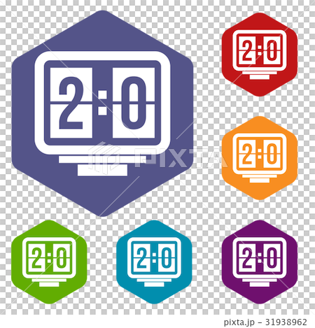 Soccer scoreboard icons set hexagon 31938962