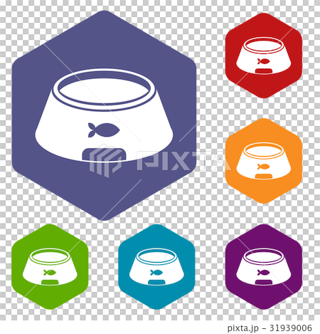 Bowl for animal icons set hexagon Bowl for animal icons set hexagon 31939006