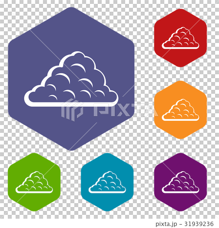 One cloud icons set hexagon 31939236