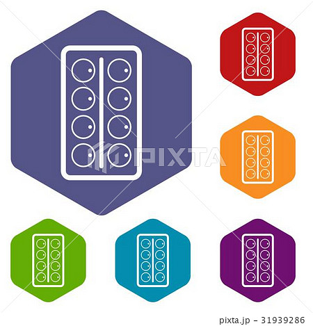 Watercolor icons set hexagon Watercolor icons set hexagon 31939286