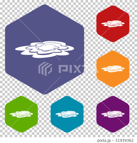 Water puddle icons set hexagon Water puddle icons set hexagon 31939362