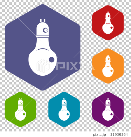 Lamp icons set hexagon Lamp icons set hexagon 31939364