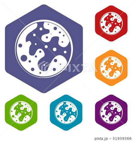 Mars icons set hexagon Mars icons set hexagon 31939366