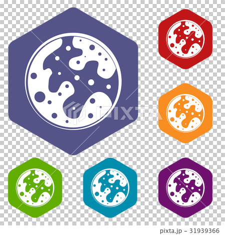 Mars icons set hexagon Mars icons set hexagon 31939366