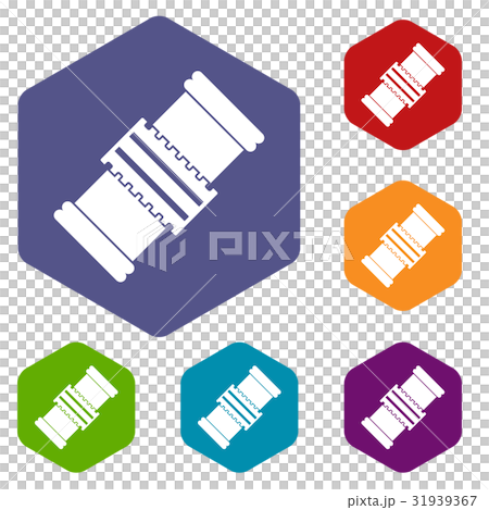 Repair detail icons set hexagon Repair detail icons set hexagon 31939367